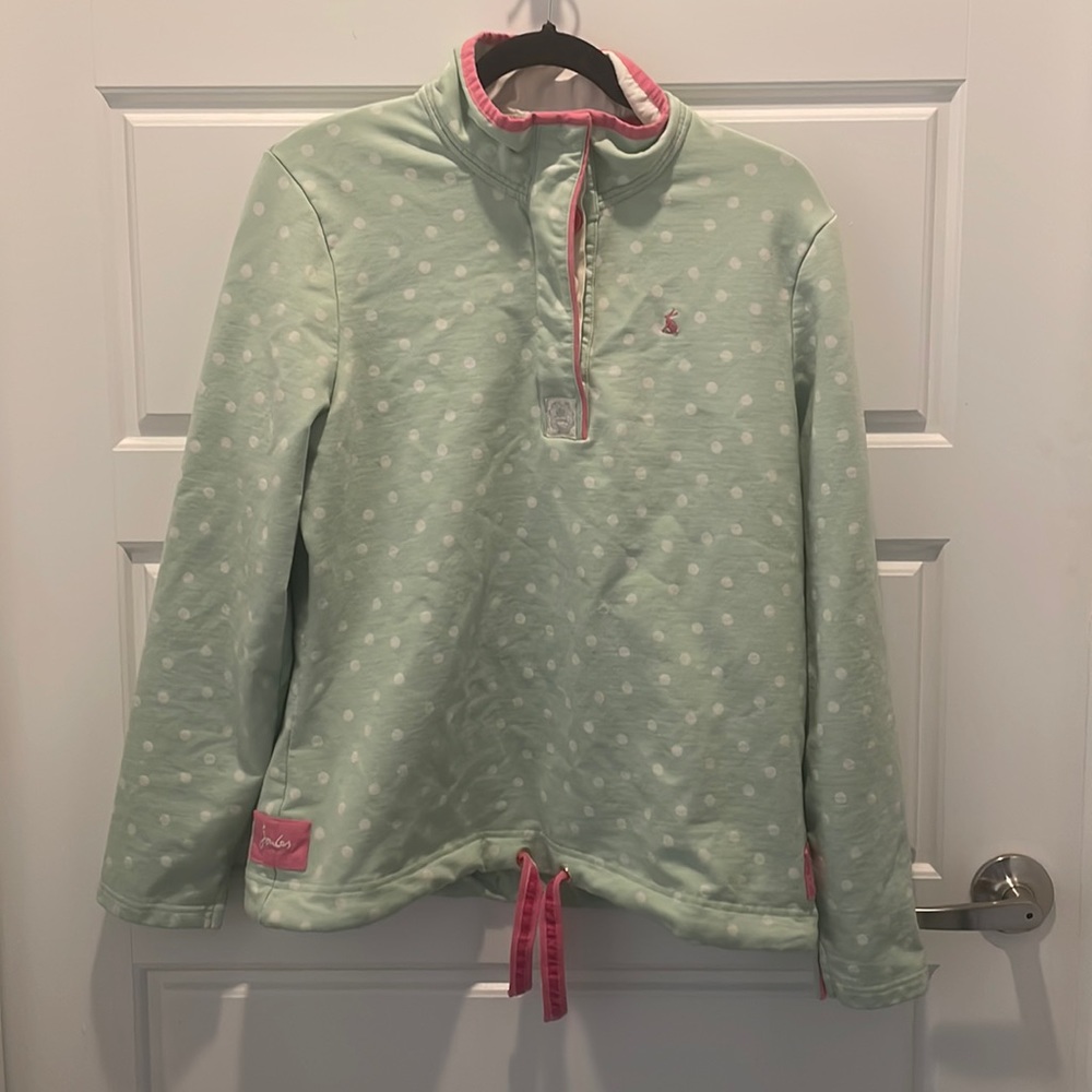 Joules Mint Green Polka Dot Sweatshirt, Sz. 10.